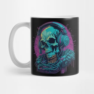 colorful skull with headphones Mug